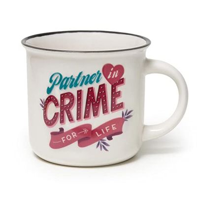 Legami - Cup Puccino, mok van porselein, New Bone China, thema partner uit Crime, Take a Break Collection, inhoud 350 ml, vaatwasmachinebestendig, magnetronbestendig