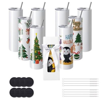 VEVOR Gobelets Thermos à Sublimation, Blanc, 248 x 84 x 84 mm