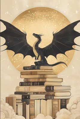 Dragon on top of Books Vintage Notebook Journal: 6 x 9 Inches 140-page Lined Matte Paperback