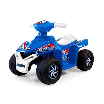 FEBER - Quad CE-Blue 6 V, elektrische auto voor jongens en meisjes van 18 maanden tot 3 jaar, met gaspedaal, grote wielen voor stabiliteit, tot 40 minuten batterijduur, oplader inbegrepen, Famosa