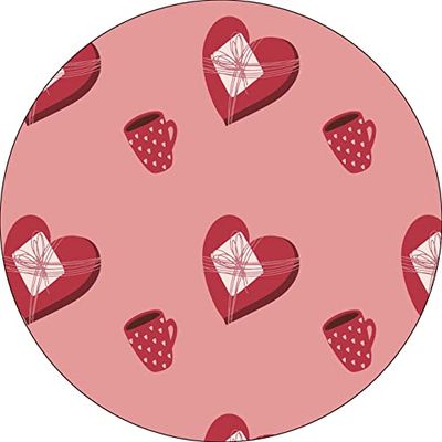 Bonateks, Round Digital Printed Mouse Pad, Non-Slip Base, for Office and Home, Diameter:22cm