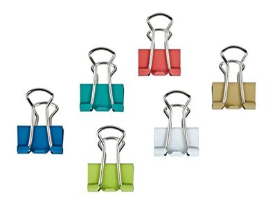 MAUL mauly pinces 19 mm (12 pièces) | Fixation de 7 mm pour serrer jusqu'à 70 feuilles de papier | Polyvalent au bureau, comme gadgets de cuisine et à la maison | Multicolore