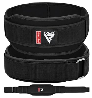 RDX RX5 Cintura di supporto regolabile per sollevamento pesi per allenamento in palestra (nero, M)