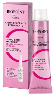 Biopoint Couleur crème Colorant Permanent 60 ml +1 ampoule d'Hyaluplex Hair Serum 3 ml - 6.4 Blond foncé cuivré