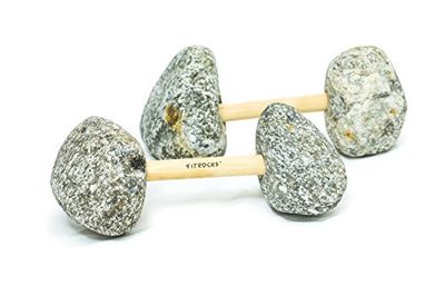 Gymstick Unisex Fitrocks Single Dumbbell, Granito/Betulla, Taglia Unica