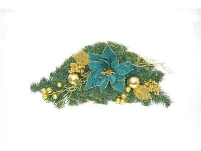 DUE ESSE CHRISTMAS SRL Verde/Oro Puerta Bigote 60 cm , como se Muestra en la Imagen, Talla única