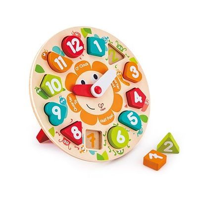 Hape Puzle de Reloj Robusto | Puzzle Encajable de Horas con Temática de Animales | Reloj de Aprendizaje en Inglés | para Niños a Partir de 3 Años
