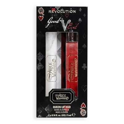 Revolution Beauty, Disney's Alice in Wonderland x Revolution The Queens Duo de Labios, Maquillaje de Labios para Disfraz de Halloween, Vegano & Libre de Crueldad
