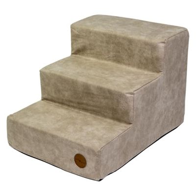 JACK AND VANILLA, Escalera para Mascotas de Madera Maciza y MDF, diseño ergonómico, fácil de Limpiar, Ideal para Perros y Gatos, Dimensiones 45 x 60 x 40 cm, Color arenoso, Modelo Classy
