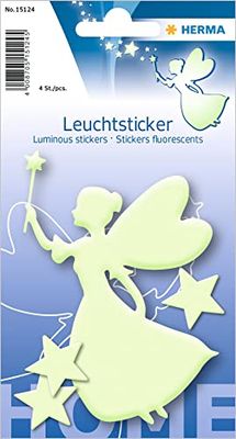 Herma reflectorstickers permanent hechtend, 5 lichtgevende stickers per verpakking Motief feeën & sterren