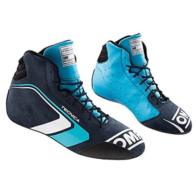 Omp Mixte Chaussures One Evo Tecnica Bleu/Cyan Taille 48 FIA 8856-2018 Bateau, Standard