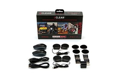 UCLEAR HBC 100 Plus Moto motor duplo capacete comunicação Bluetooth auriculares, preto
