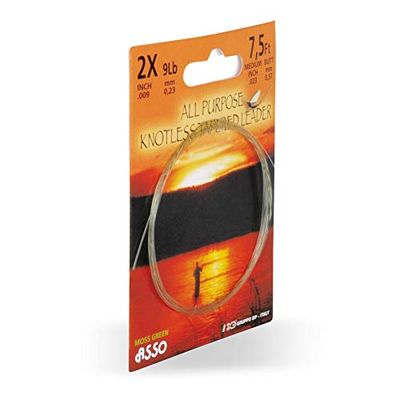 Asso 10c4050801046772c10 Bas de Ligne à Mouches Knotless Tapered Leader 2,7 m 0,18 mm Adulte Unisexe, coloré, Normal