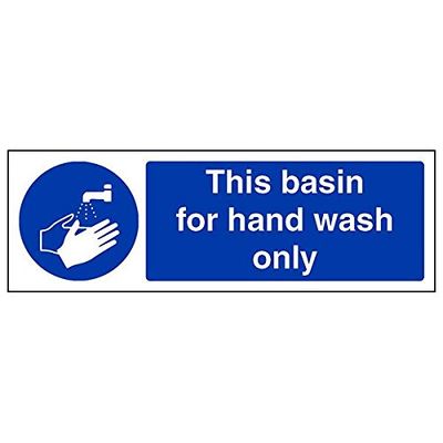 VSafety 44051AX-R'This Basin for Hand Wash Only' Pancarte paysage, 300 mm x 100 mm (lot de 3)