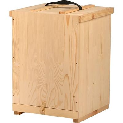 Luxus-Insektenhotels - Caisse de Transport en nid d'abeille en Bois - Convient pour Environ 10 Cadres - Transporteur avec Couvercle et poignée pour l'apiculture - 36,5 x 39,5 x 51 cm - Naturel