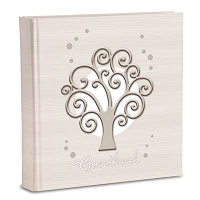 Mareli Guestbook Uitnodigingsboek, wit, 20 x 20 cm