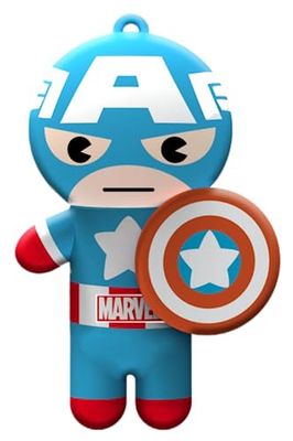 Lip Smacker Marvel Collection, Baume à Lèvres Aromatisé Captain America pour Enfants avec Porte-Clés, Hydratant et Rafraîchissant, Blister Unique