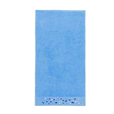 Sancarlos - Asciugamano con Ricamo Pietre Doccia 70 x 140 cm Blu