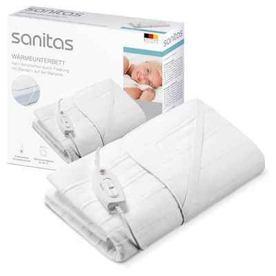 Beurer Sanitas SWB 21 Bäddvärmaren av mjuk fleece, med praktiska fästband, säkerhetssystem, tre temperaturnivåer, tål maskintvätt, med en storlek på 150 x 80 cm passar den vanliga madrasser