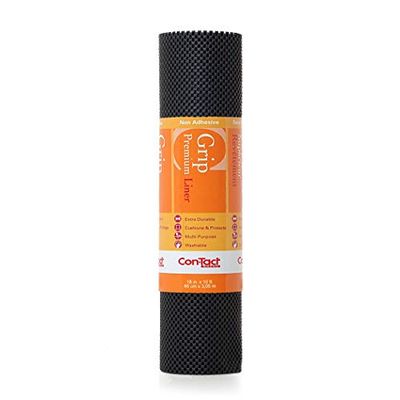 Con-Tact Gruba nieprzylepna półka i wkładka do szuflady, uchwyt premium, czarny, 45 cm szer. x 304 cm dł