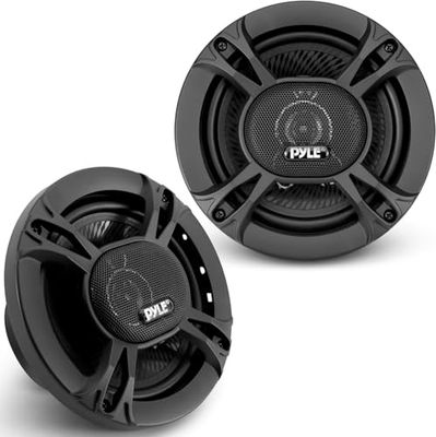 Pyle Auto Luidsprekerset - 3 Weg Universele Auto Speakers - Triaxiale Luidsprekers - Snelle Vervangcomponent Speaker - Geschikt voor Deur en Zijpaneel Montage - 300 W - Zwart