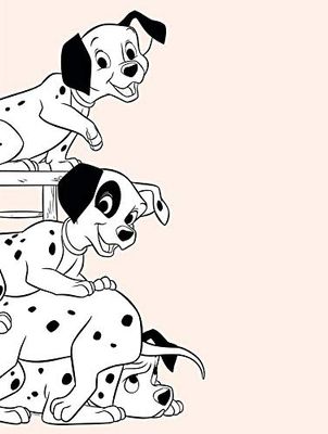 Disney muurschildering van Komar | 101 Dalmatiërs Playing | kinderkamer, babykamer, decoratie, kunstdruk, honden | grootte 30x40cm (breedte x hoogte) | zonder lijst | WB006-30x40