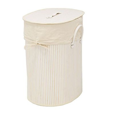 King Collection King Home P1120206 À Linge Bambou Ovale, Blanc