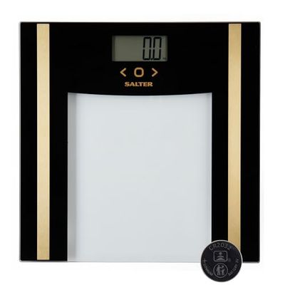 Salter Glass Analyser Bathroom Scale – Electronic Digital Bodyweight Scale, Body Fat, Body Water, 150kg/23st 8lb, LCD Easy To Read Display, 8 User Memory, Step On Instant Readings, Includes Batteries