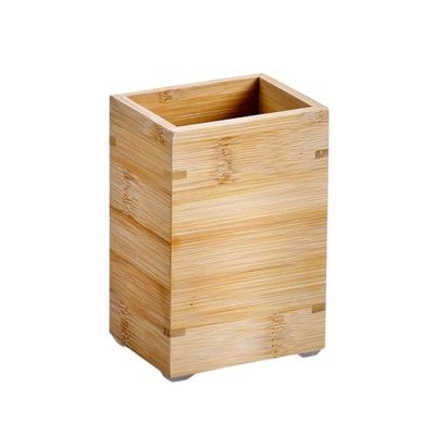 KESPER | Portaspazzolino con griglia di scarico, materiale: bambù, dimensioni: 8,5 x 6,5 x 12 cm, colore: marrone naturale | 19401