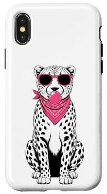 Guépard Lunettes De Soleil Chewing-Gum Guépards Coque pour iPhone X/XS