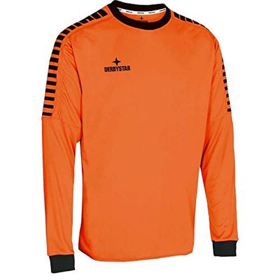 Derbystar Hyper Torwarttrikot, Maglia da Portiere Unisex-Adulto, Arancione/Nero, 3XL