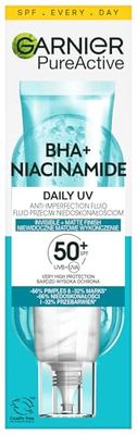 Garnier Pure Active BHA + Niacinamida Fluido Antimanchas con SPF50+, 40 ml