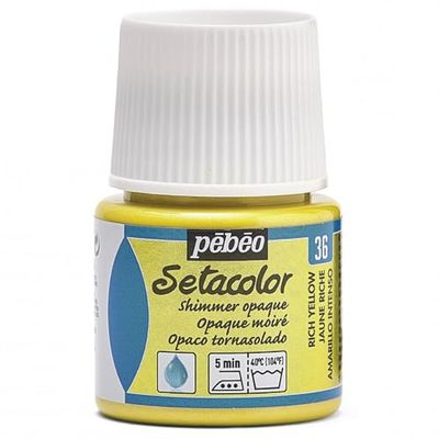 Pébéo 295036 Tinta opaca torna-solada Setacolor (1 frasco, 45 ml, cor amarelo intenso)