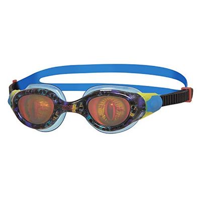 Zoggs Unisex-Youth Sea Demon Junior Lens Zwembril, zwart/blauw/hologram, 6-14 jaar