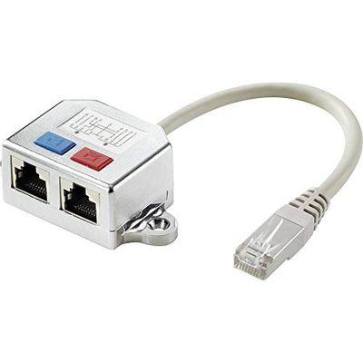 Renkforce RJ45 réseau Informatique Adaptateur en T Cat 6 [2X RJ45 Femelle - 1x RJ45 mâle] 15.00 cm métal