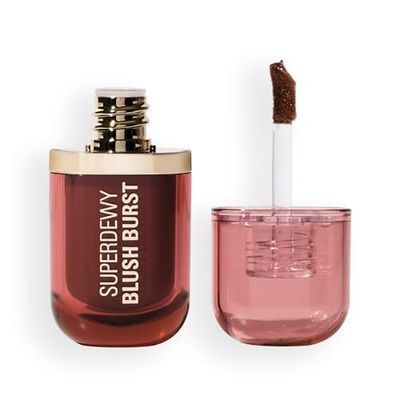 Revolution Superdewy Liquid Blush Burst - Blush liquido coprente buildable per guance, formula siero con peptidi e acido ialuronico, Vegan - Rose All Day Dusty Pink - 4,2 ml