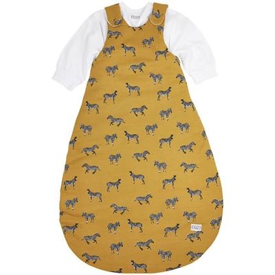 Meyco Baby Zebra Animal sovsäck 2-delad, fodrad (tillverkad av 100% bomull, med dragkedja runt om, hudvänlig, skrynkelfri, storlek: 56/62), honey gold