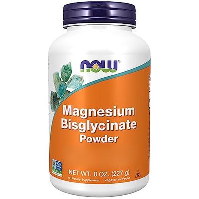 Now Foods, Magnesium Bisglycinate Powder, 227 g di Polvere vegana, Testato in Laboratorio, Senza Glutine, Vegetariano, Senza Soia, Non OGM