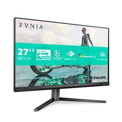 Philips Evnia 27M2N3800A - Écran de Jeu Ultra HD 27 Pouces, 160 Hz, 0,5 ms MPRT, HDR400, G-Sync (2X HDMI 2.1, 1x DisplayPort 1.4, hub USB) Noir Gris