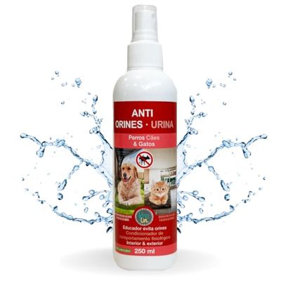 Krislin Anti-urinespray voor honden en katten, bevat natuurlijke afweermiddelen, voor binnen en buiten, aangename geur, kleurloos, 250 ml