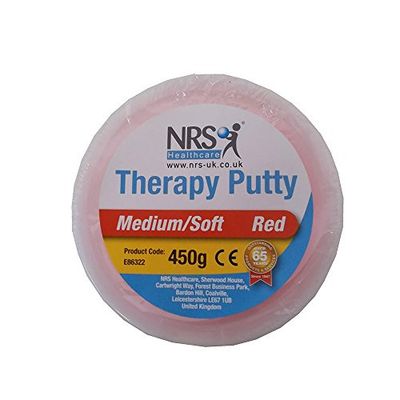NRS Healthcare E86322 Hand Exercise Putty Tub of 450 g, Red Medium-Soft