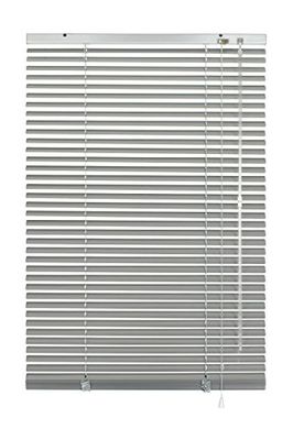 Deco Company Persiana de alumínio com pinças 75 x 130 cm, proteção solar e privacidade, montagem incluída, prateado