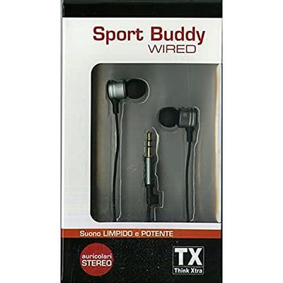 Écouteurs métalliques sport Buddywired Earbuds (noir) Hs-248 Tx)