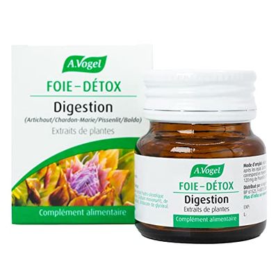 A.VOGEL- Complément alimentaire digestion - Foie détox - Réduit les ballonnements et les reflux acides - Extrait de plantes de chardon-marie, artichaut, pissenlit - 100% naturel - 60 comprimés