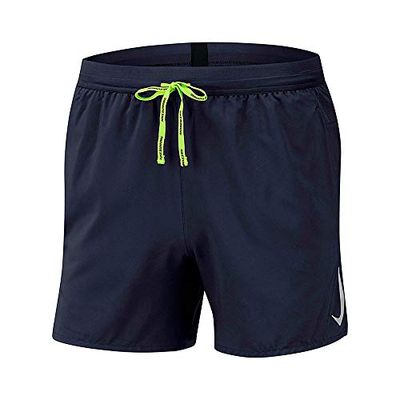 Nike M NK Air FLX Stride 5IN BF, Pantaloncini Sportivi Uomo, Obsidian/Obsidian/Volt/(Reflective Silv), XL