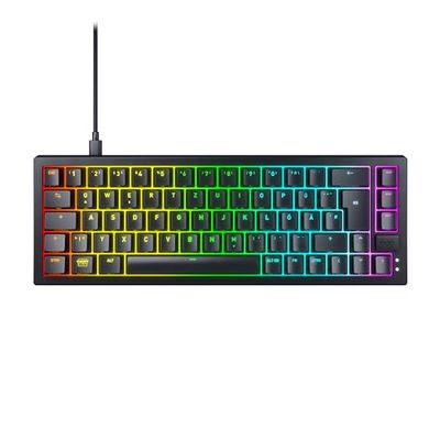 CHERRY XTRFY K5V2 Compact, Tastiera Gaming Meccanica in Formato 65 Percento, Layout per la Germania (QWERTZ), Tastiera Hot-Swap, Interruttori CHERRY MX2A RED, Nero