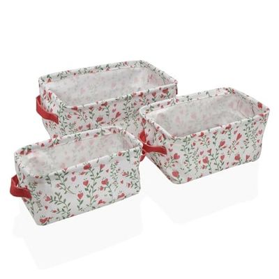Versa Ensemble de paniers Lover Textile 18 x 14 x 28 cm 28 x 18 x 14 cm