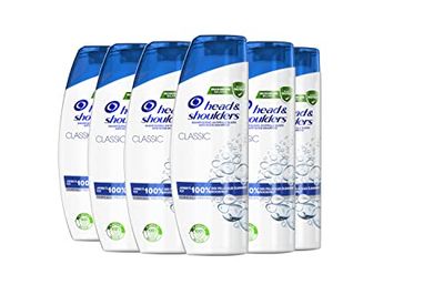 Head & Shoulders Shampooing Antipelliculaire Classic, Jusqu’à 100% Des Pellicules Éliminées, Cliniquement Prouvé, Testé Sous Contrôle Dermatologique, 6x285 ml