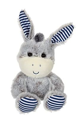 GIPSY TOYS - Peluche Les Marinières Asino grigio 24 cm con strisce blu - Peluche per bambini - Strisce grigie, blu071606