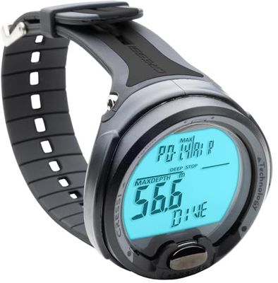 Cressi Leonardo Diving Computer Computer Subacqueo Aria/Nitrox, Modalita Profondimetro, Misura Unica, Unisex Adulto, Nero